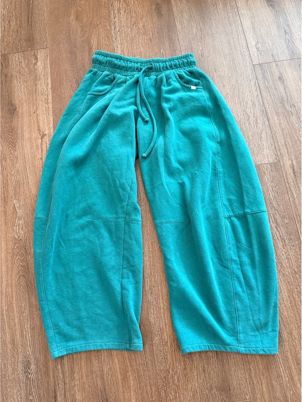 Out From Under -UO Essential Barrel Leg Sweatpants - Turquoise; Baggy Loungewear